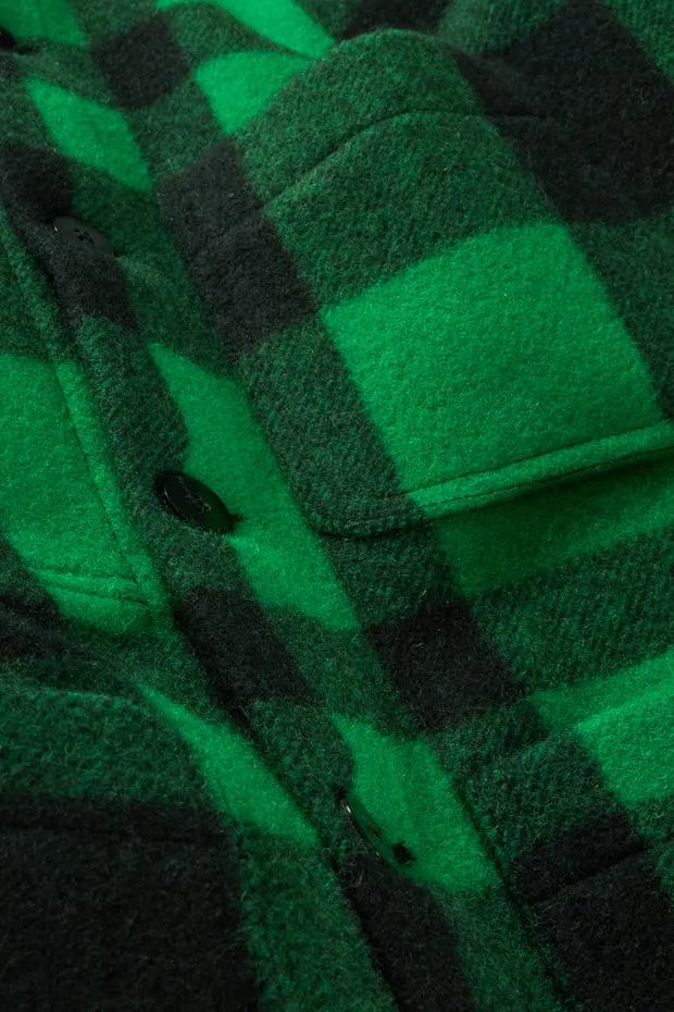 Hollington veste Naipaul col officier tweed vert carreaux