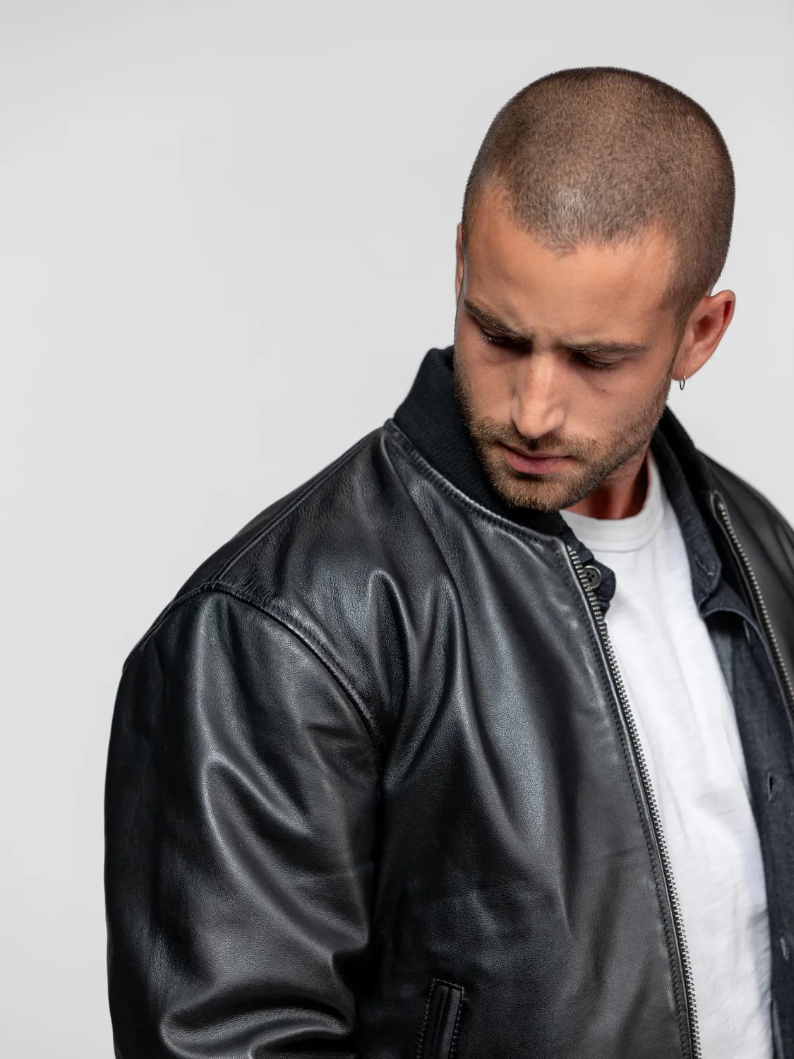 DAYTONA Tyron bomber cuir mouton homme black