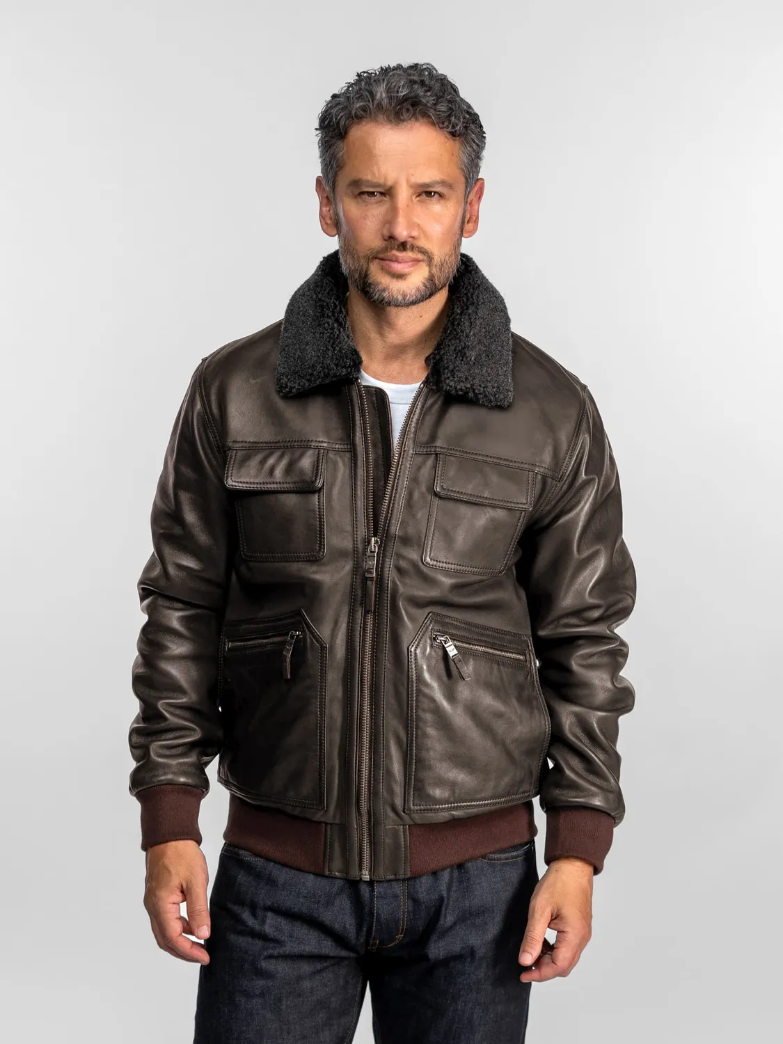 Daytona Boaz blouson aviateur homme noir mouton