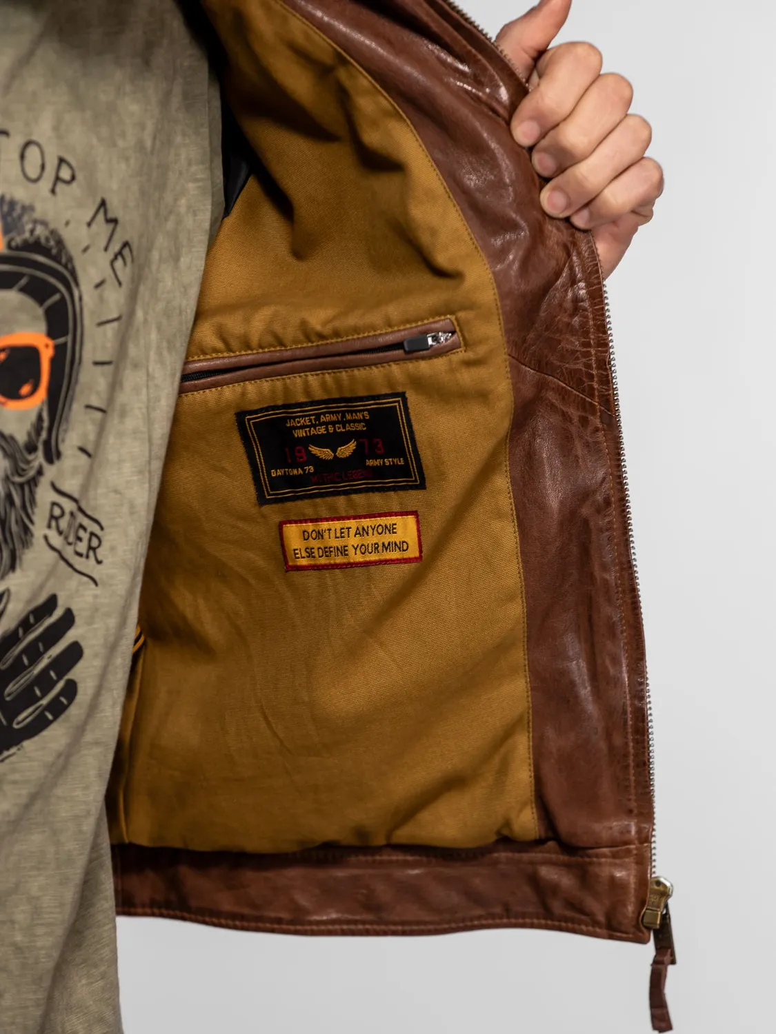 Daytona Fulton blouson cuir aviateur dark cognac agneau