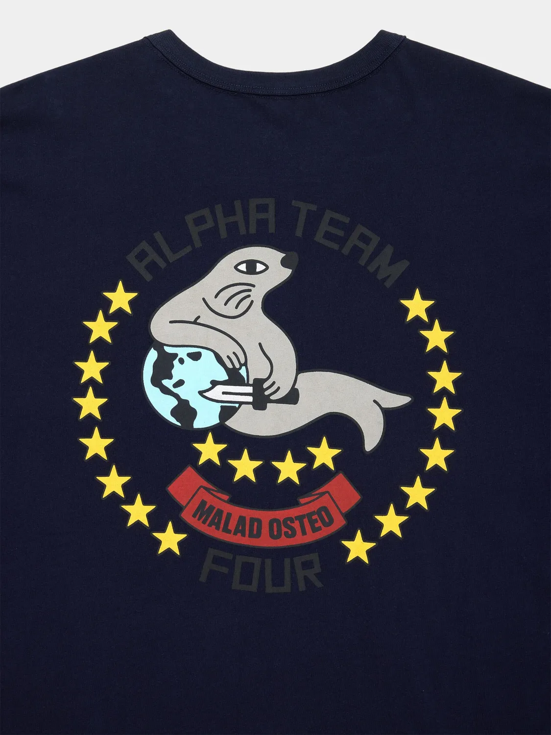 Alpha Industries Seal t-shirt relaxed bleu replica coton