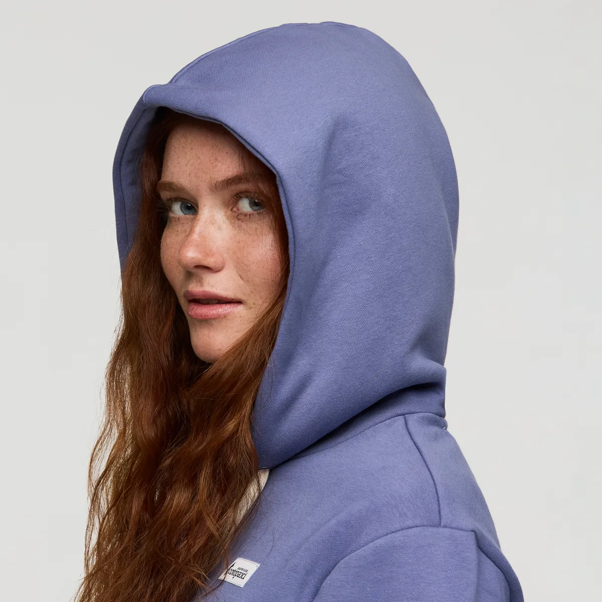 Cotopaxi Llama Patch sweat capuche femme Blue Smoke coton bio