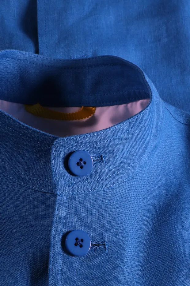 HOLLINGTON Megève veste lin pur bleu léger été