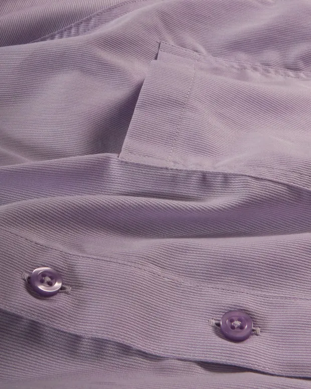 Hollington chemise coton rayures violettes col nehru