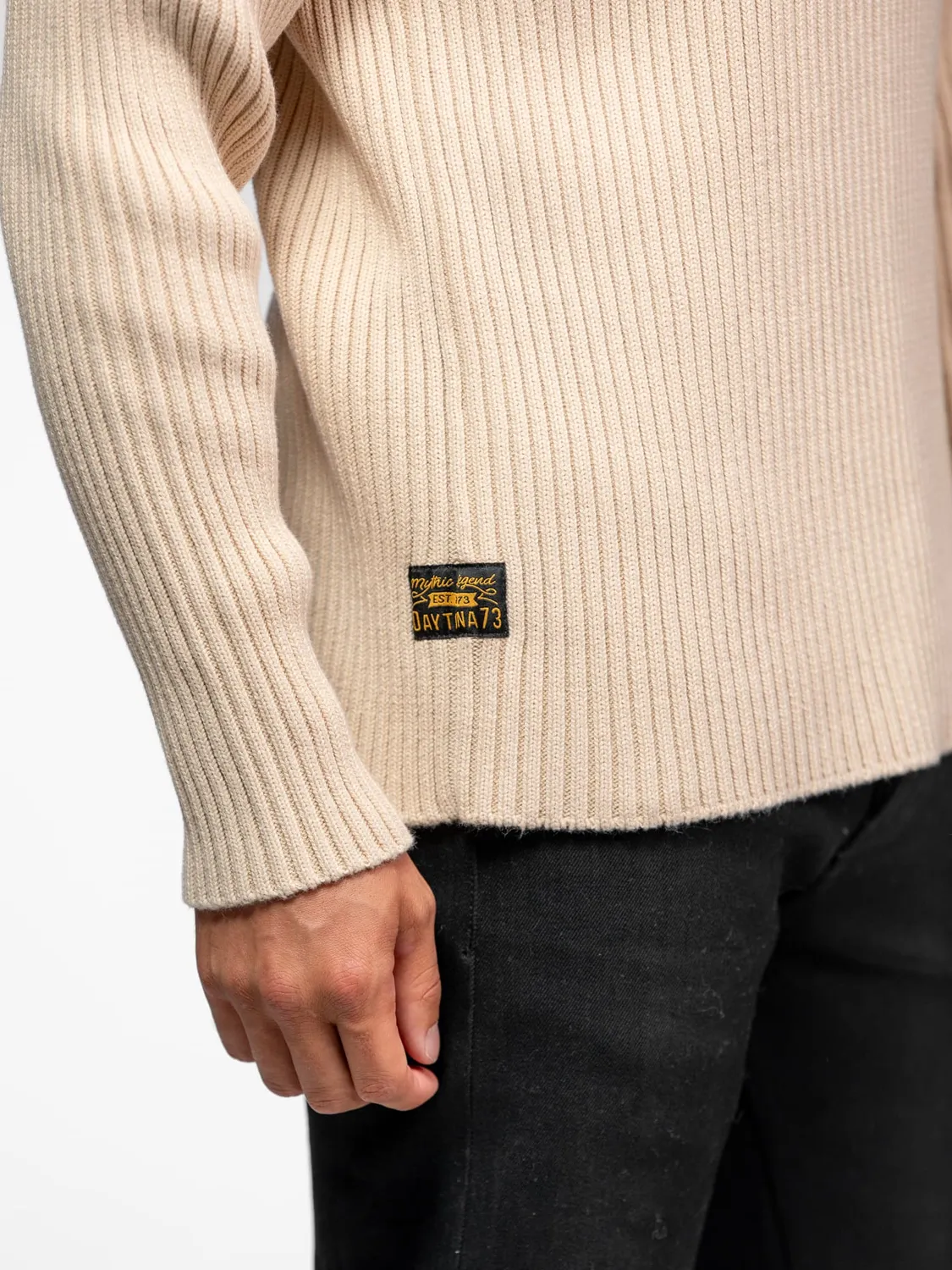 Daytona Moran pull camionneur coton col zippe navy