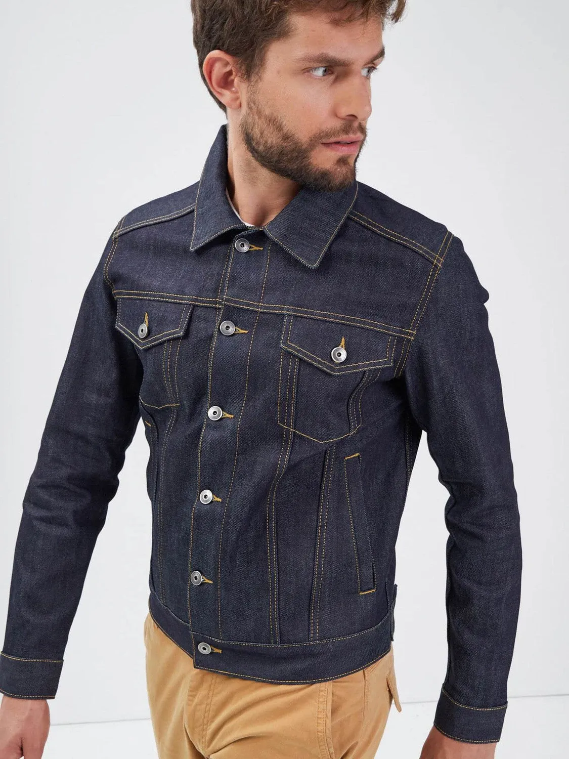 Daytona Baker veste jean homme Raw Indigo denim stretch