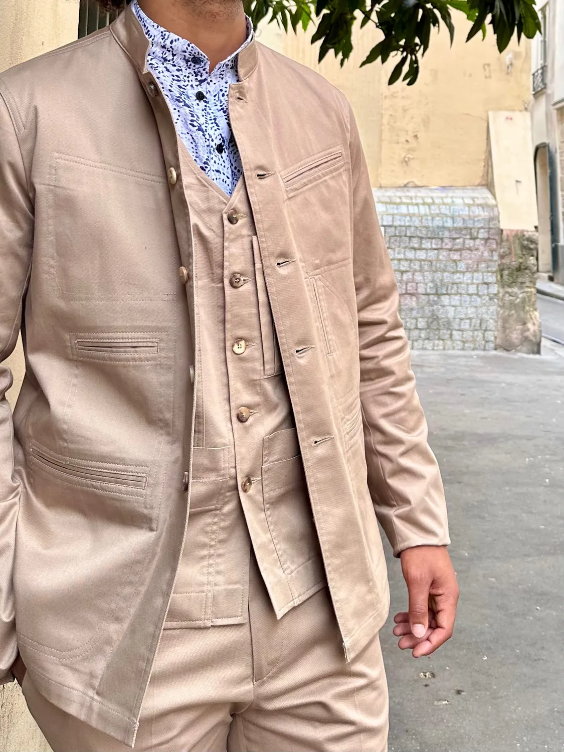 HOLLINGTON veste Architecte serge coton stretch sable 48