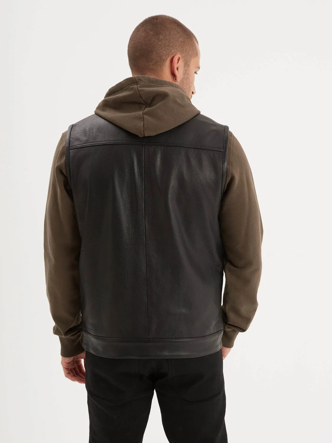 DAYTONA West Road gilet cuir homme chèvre noir