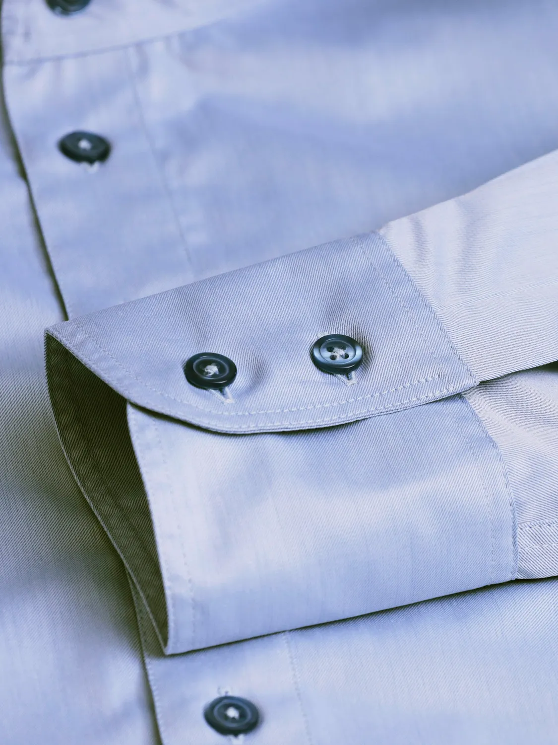 Hollington chemise col mao coton luxe bleu clair homme