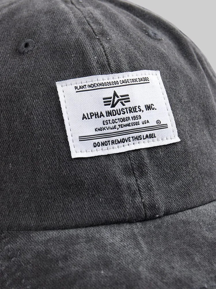 Alpha Industries Battlewash Casquette noire coton twill