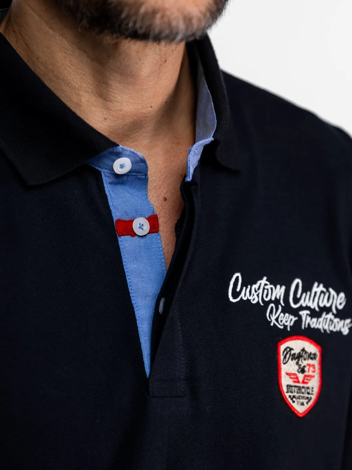 Daytona Selawik polo manches longues Navy coton
