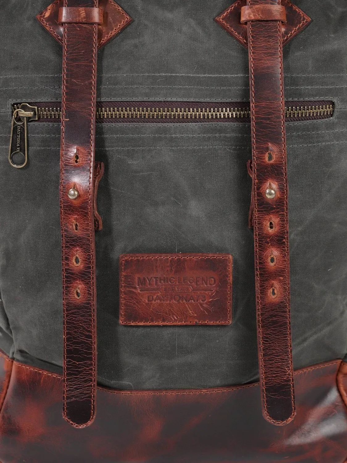 Daytona Mercado sac à dos toile cirée Dark Cognac