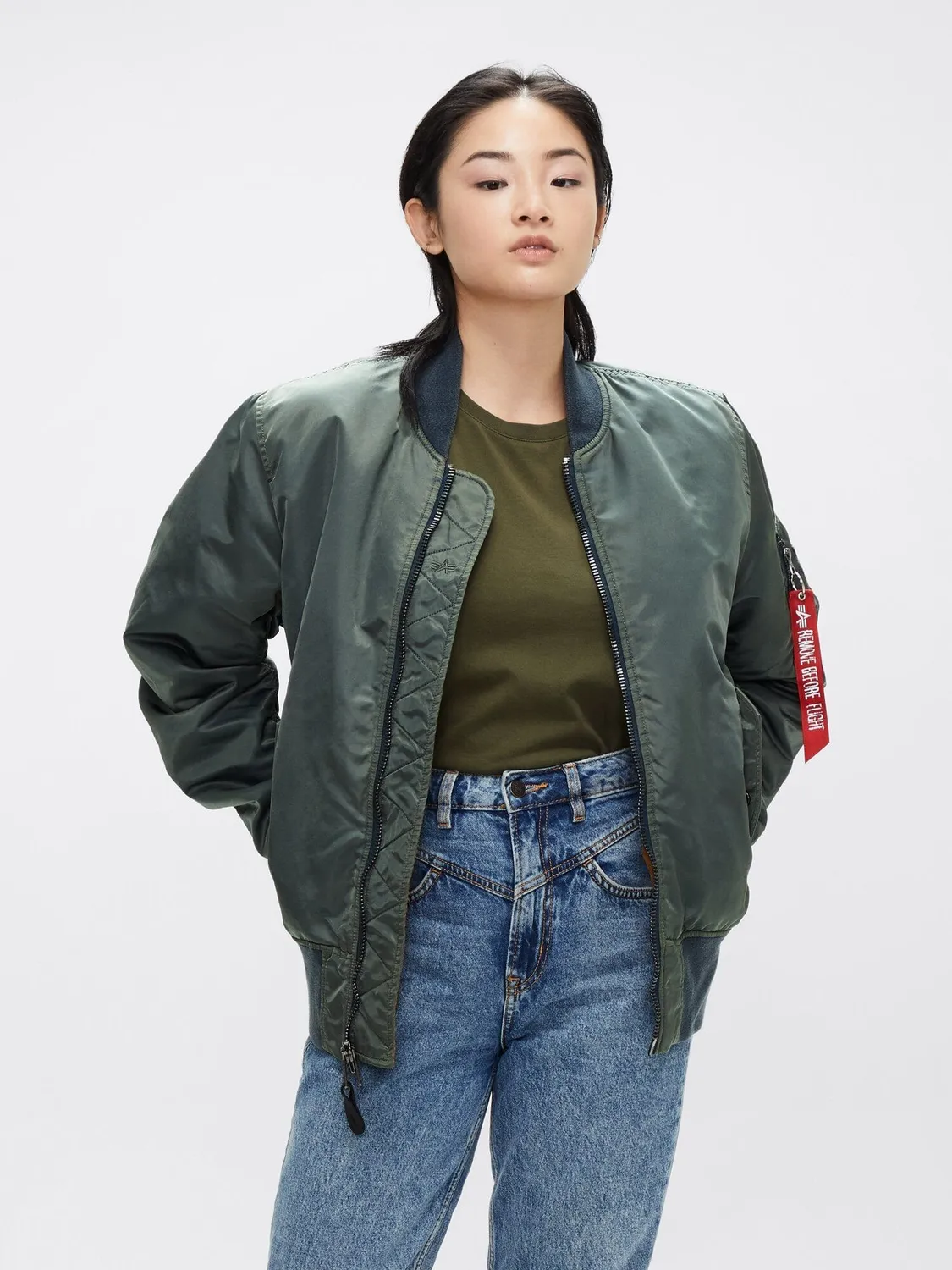 Alpha Industries MA-1 Battlewash bomber réversible teal vintage