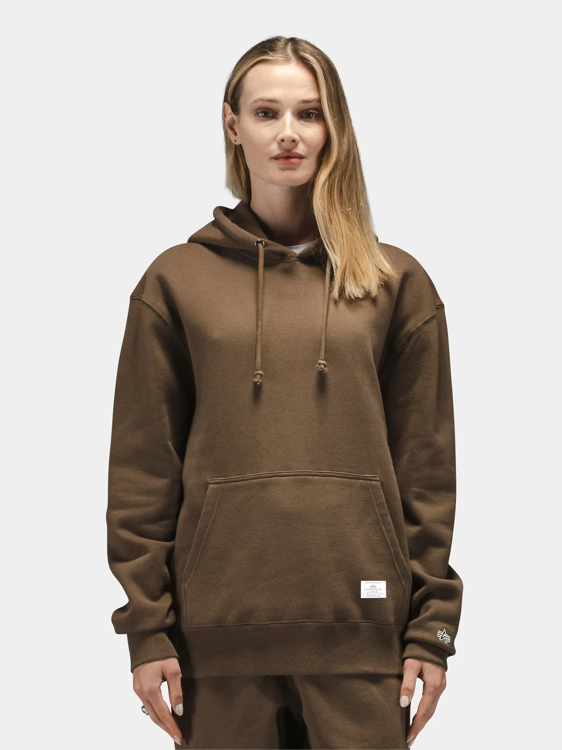 Alpha Industries Essential hoodie espresso coton