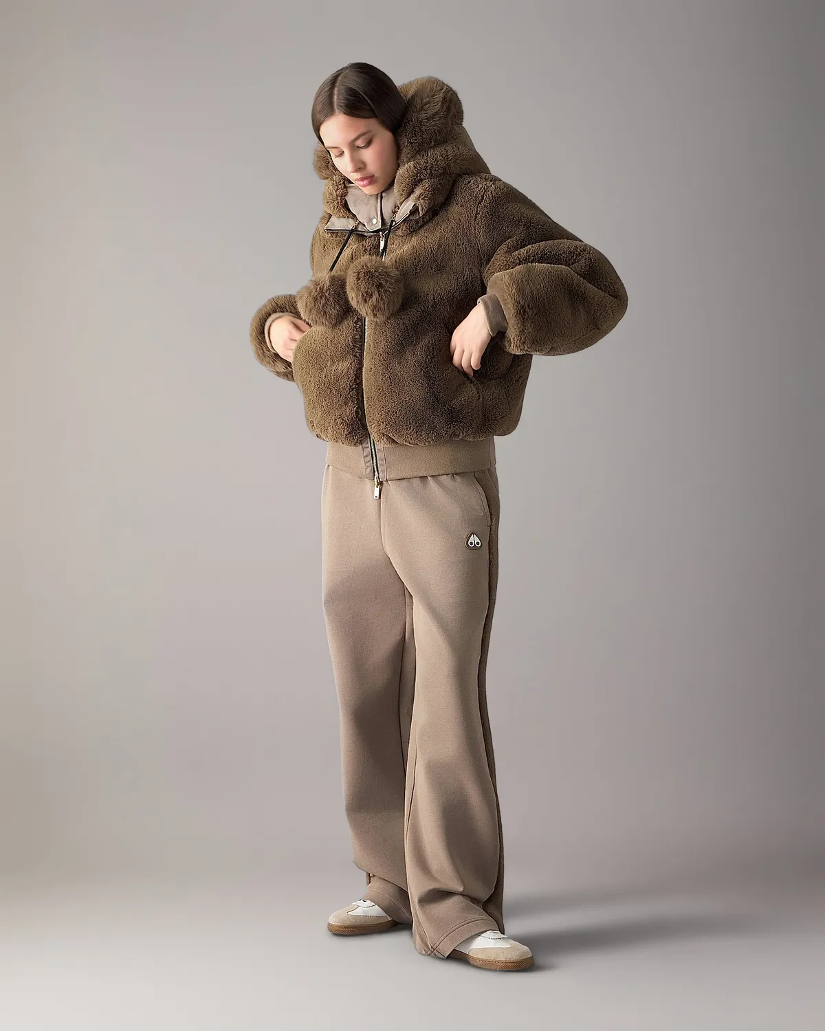 Moose Knuckles Luxe Satin bomber réversible gris