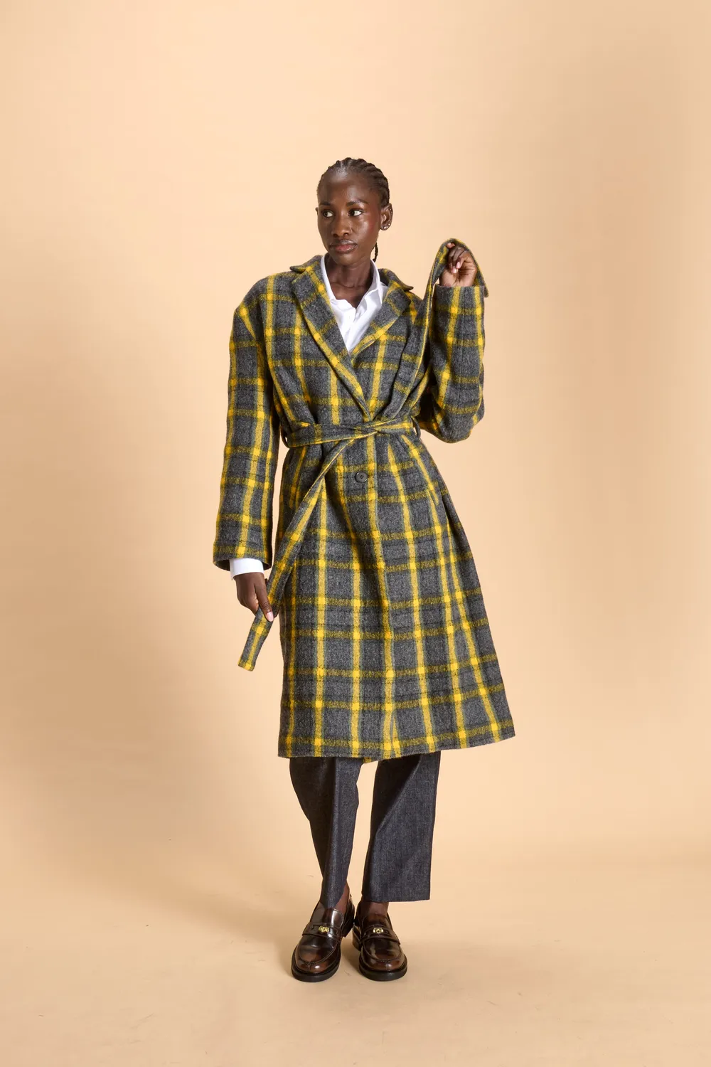 Soubacq Hyde manteau laine carreaux