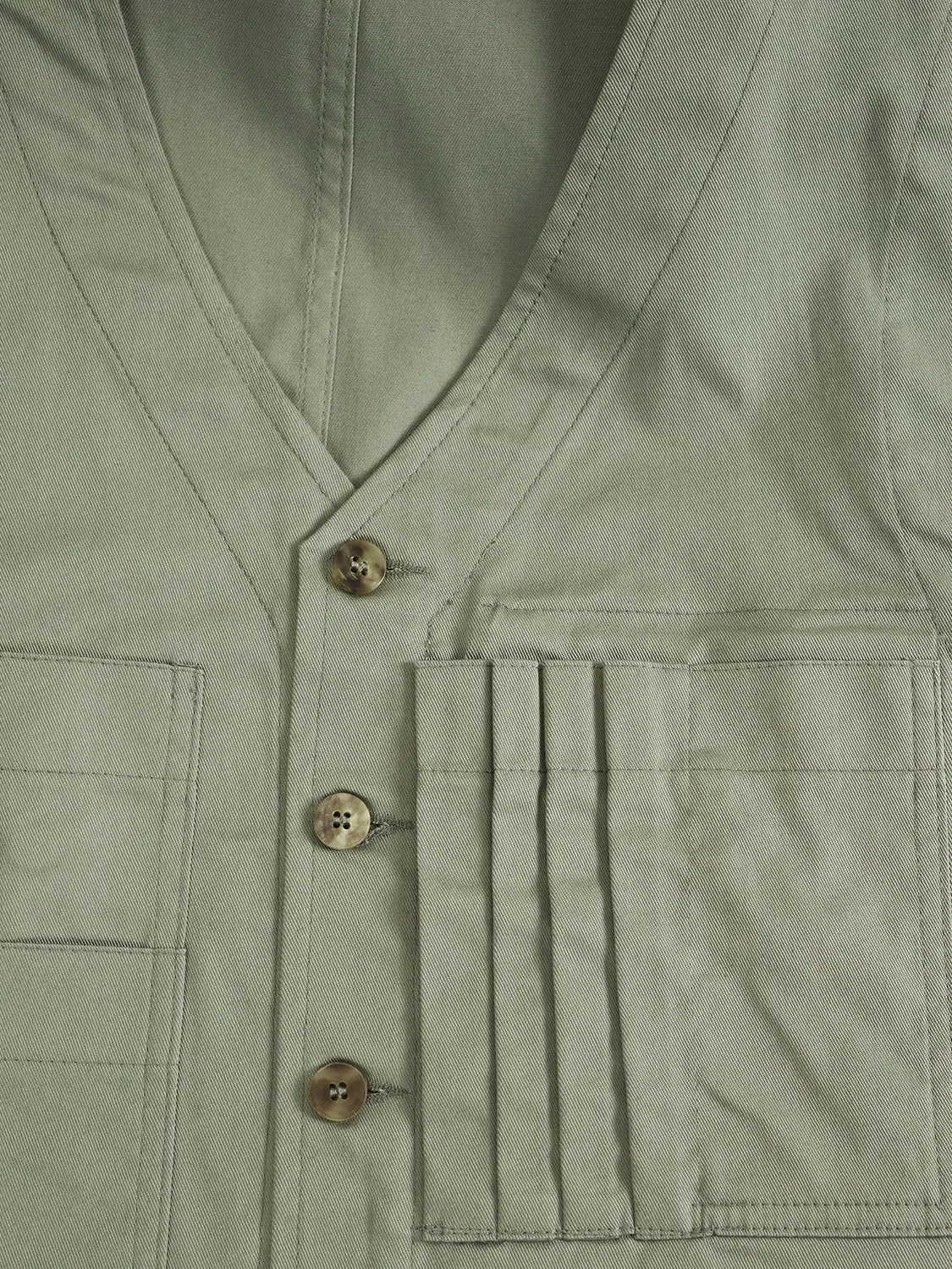 HOLLINGTON 20 Poches gilet serge coton sauge 44