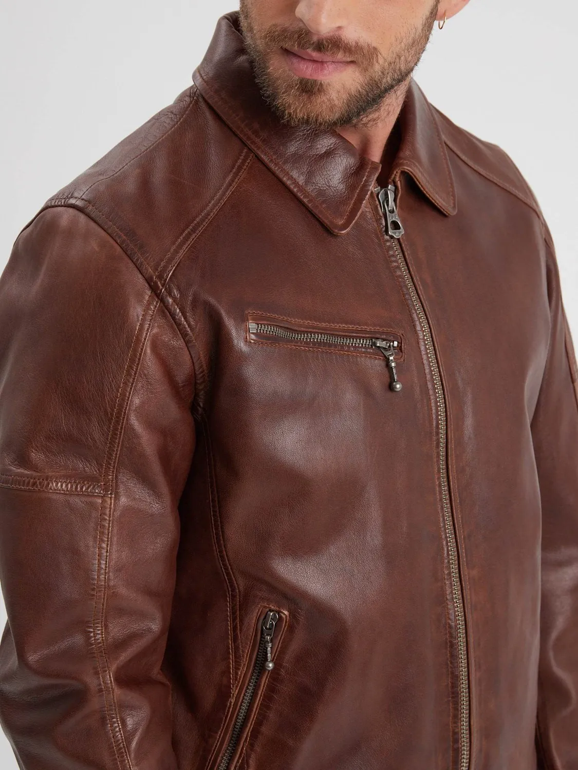 Daytona Mick blouson cuir homme bison cuir mouton