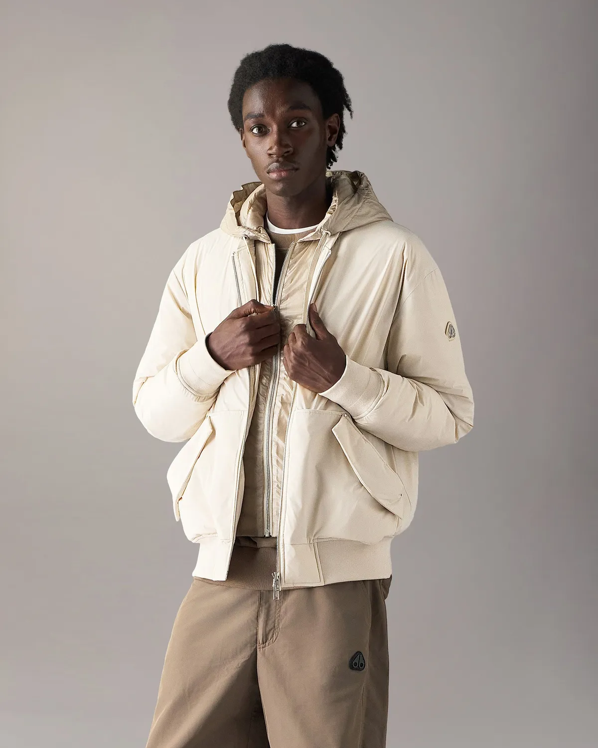 Moose Knuckles Brixton Down Bomber Blouson Noir Léger