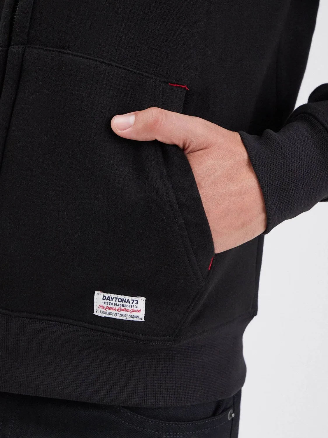 Daytona Motorcycle sweat capuche moto noir coton