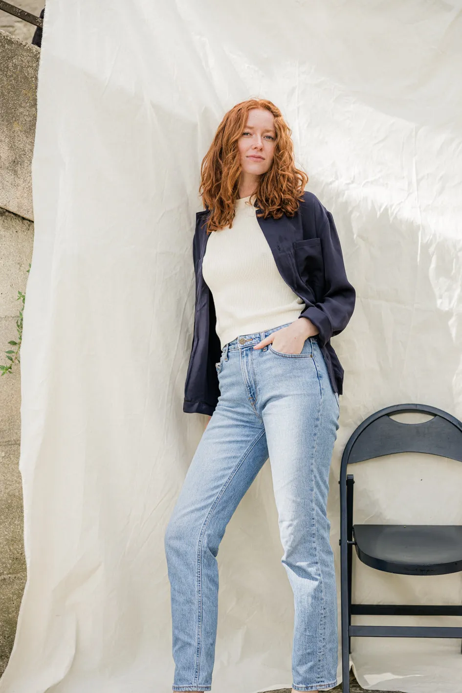 Soubacq Le Bleu de Soie veste de travail soie sur mesure