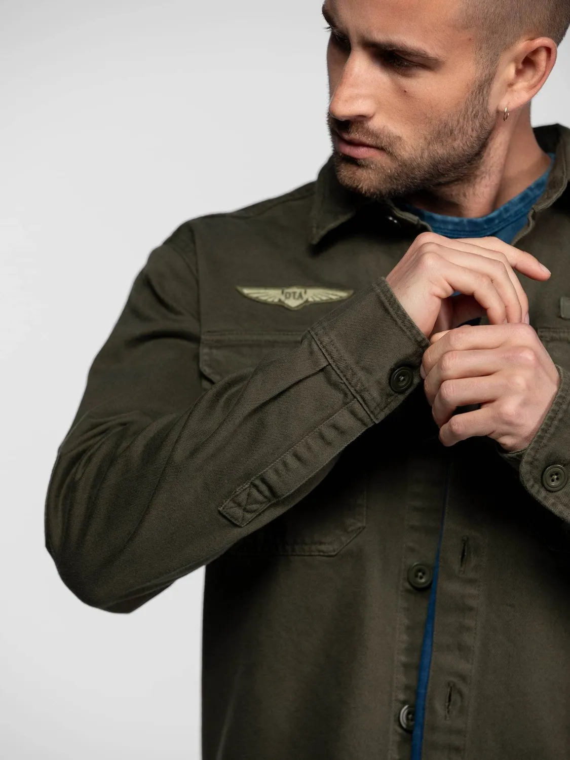 Daytona Jeffbull Surchemise militaire coton beige épais