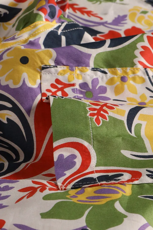 Hollington Flamboyance chemise col mao coton liberty