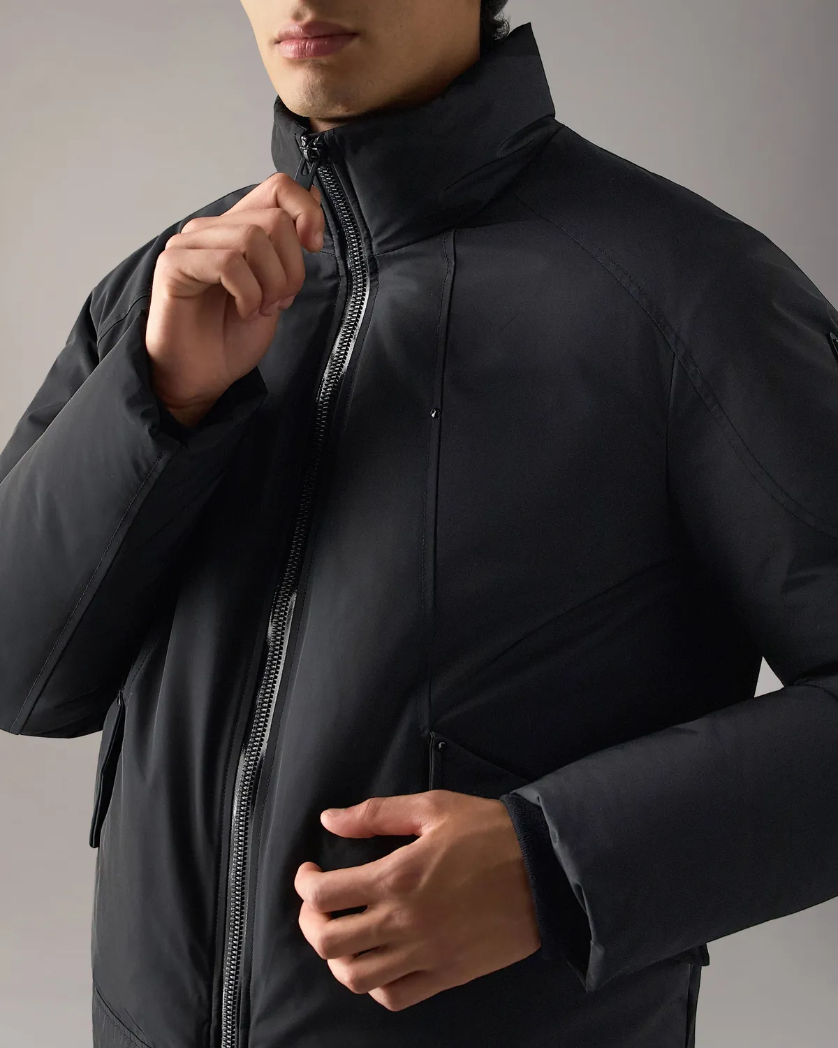 Moose Knuckles West-Ed veste trucker noire duvet
