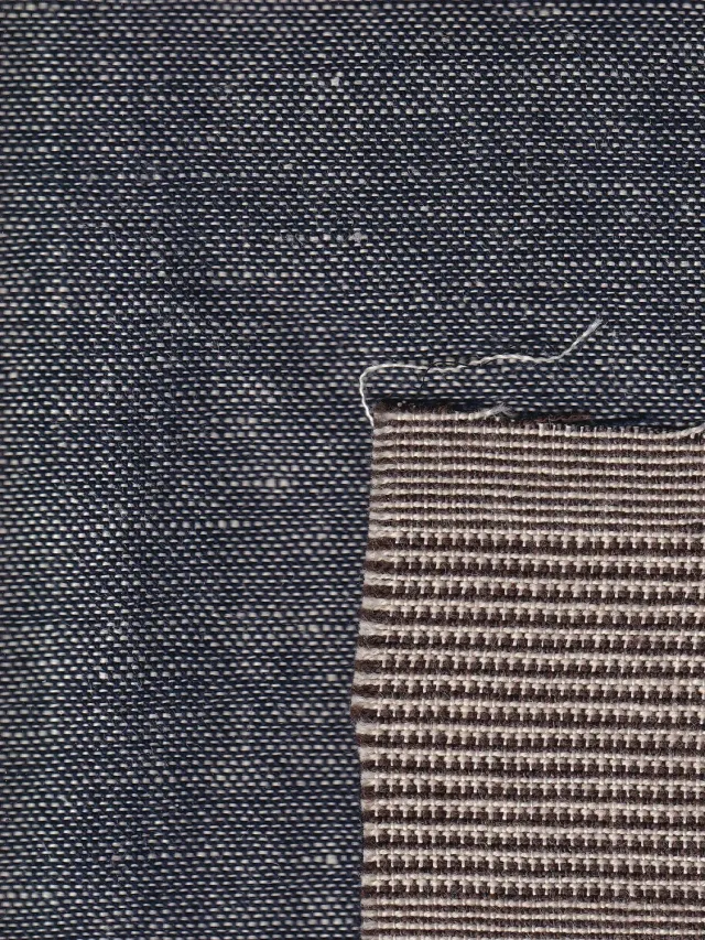 Hollington tissu laine coton prince-de-galles bleu