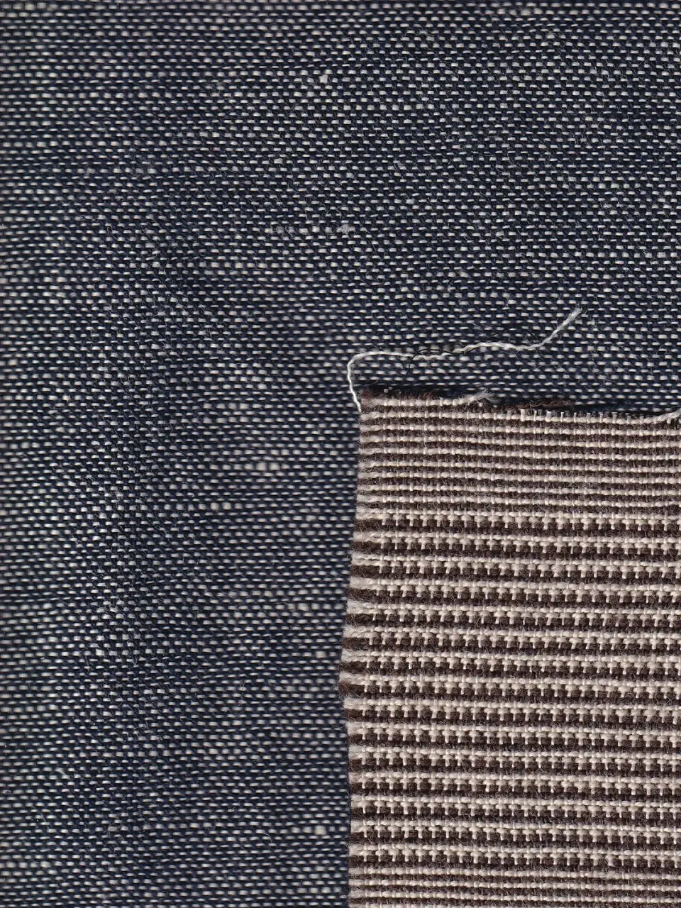 Hollington tissu laine coton prince-de-galles bleu