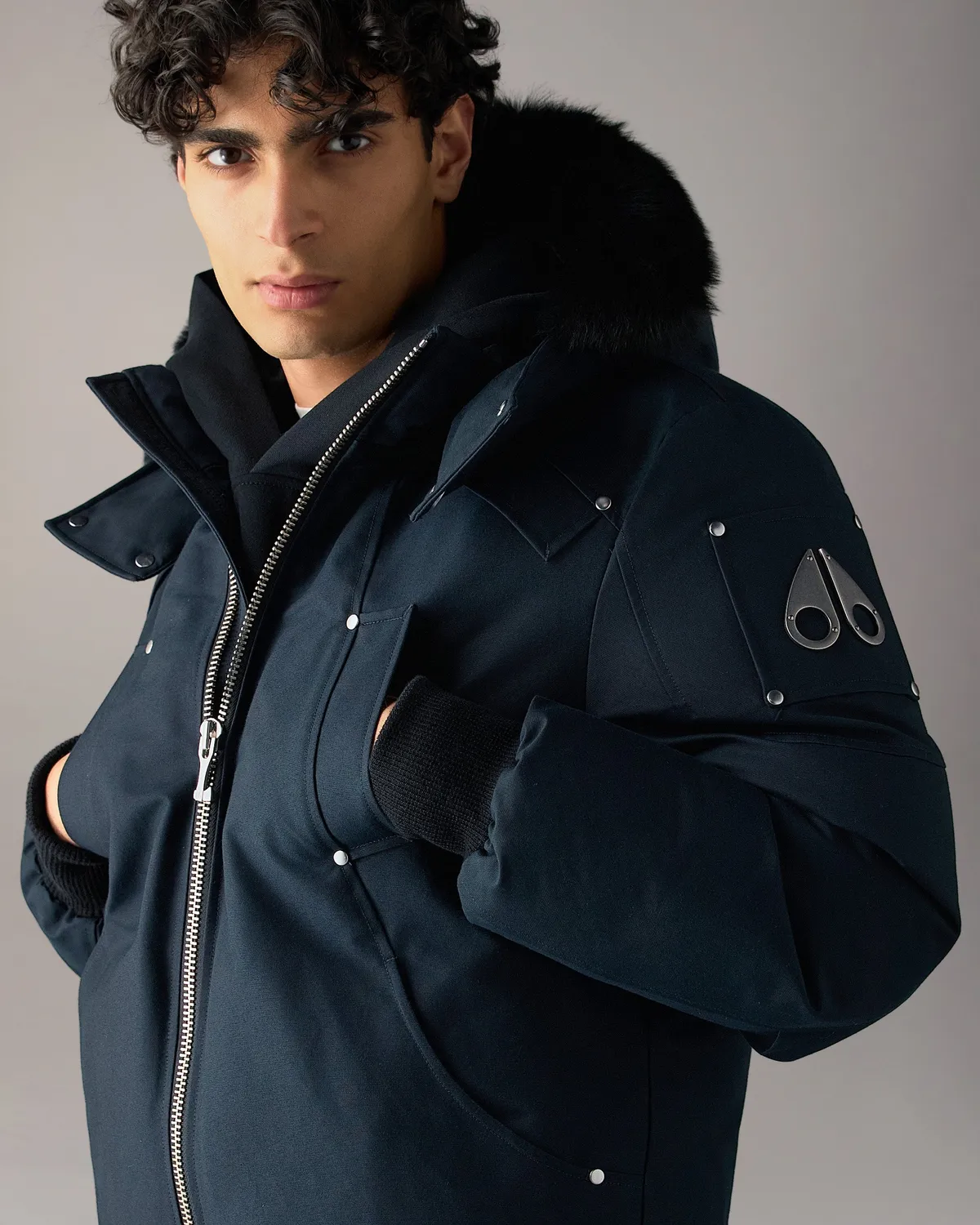 Moose Knuckles Original Ballistic Bomber blouson navy-black duvet