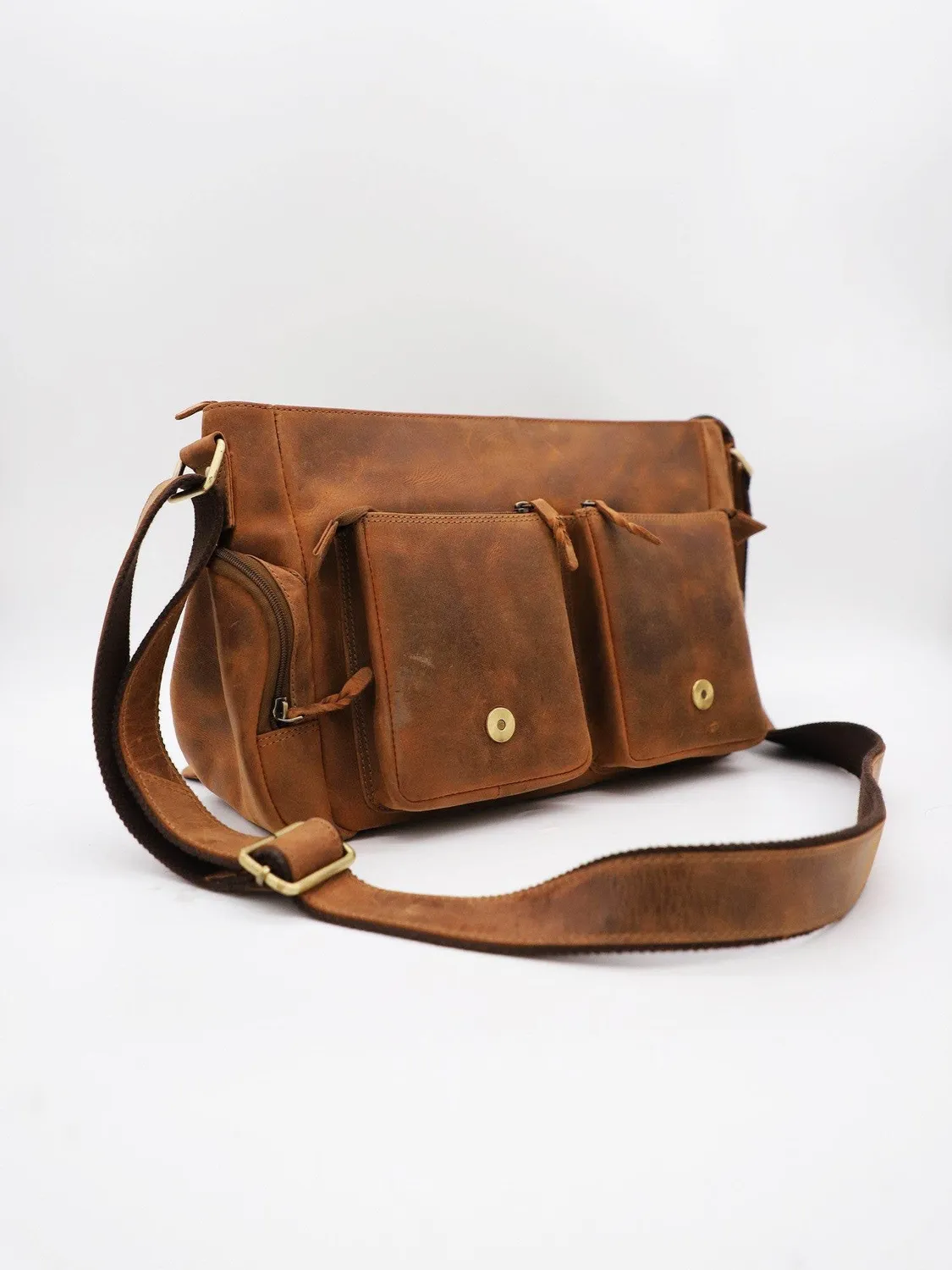 Daytona M9 sacoche cuir bandoulière brun