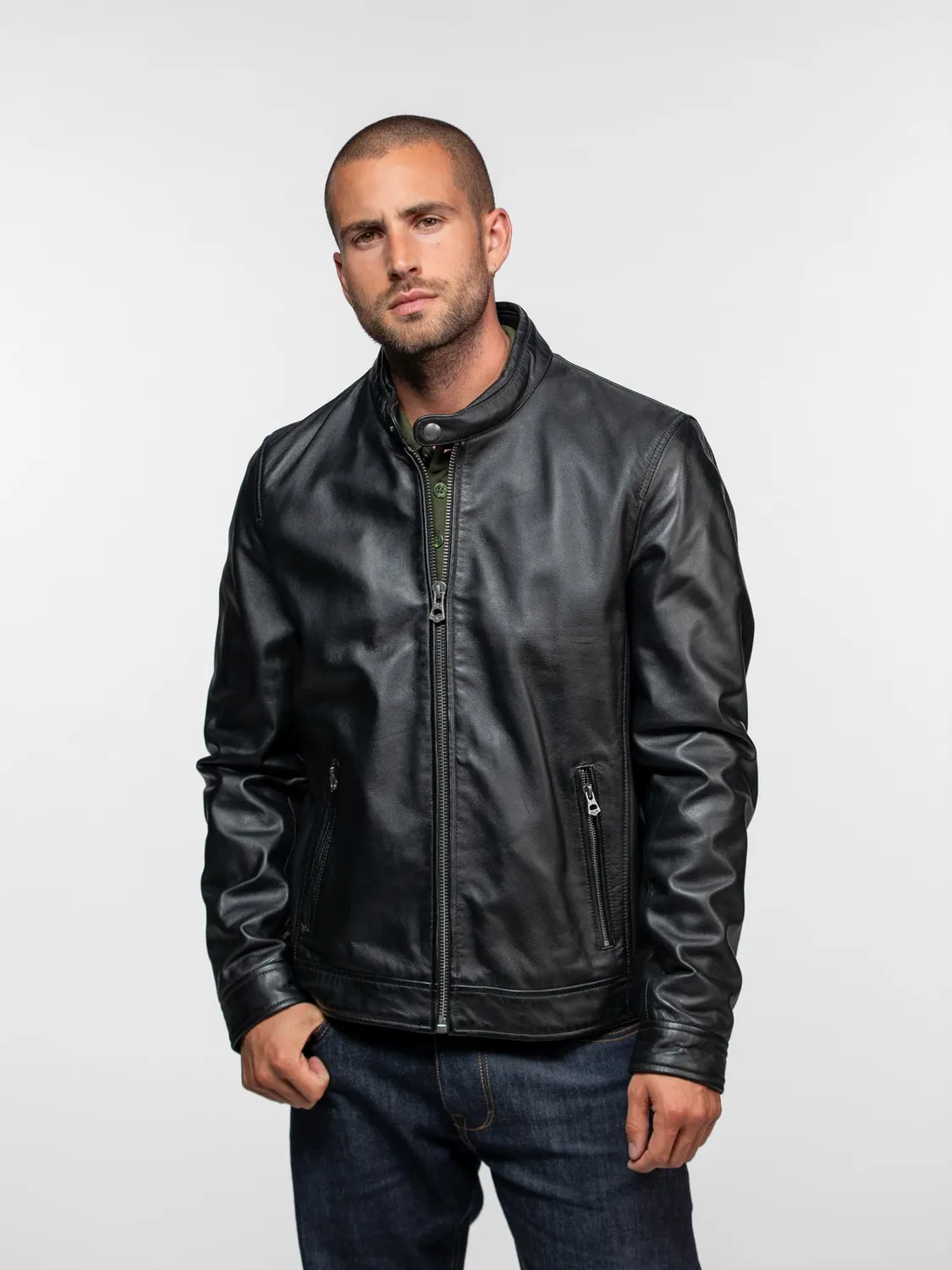 Daytona Dilkon blouson cuir motard noir nappa