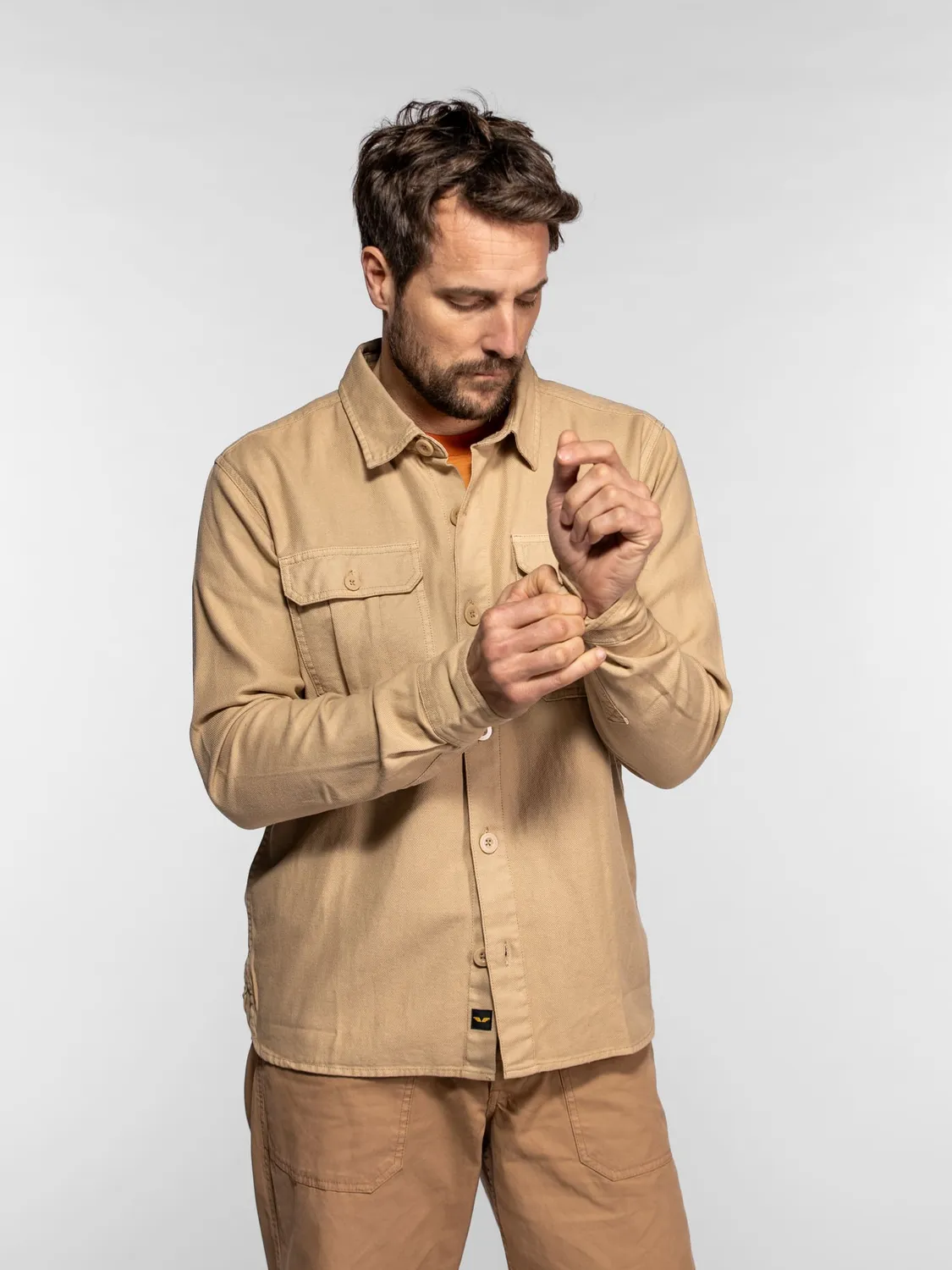 Daytona Carbon chemise homme beige lin coton