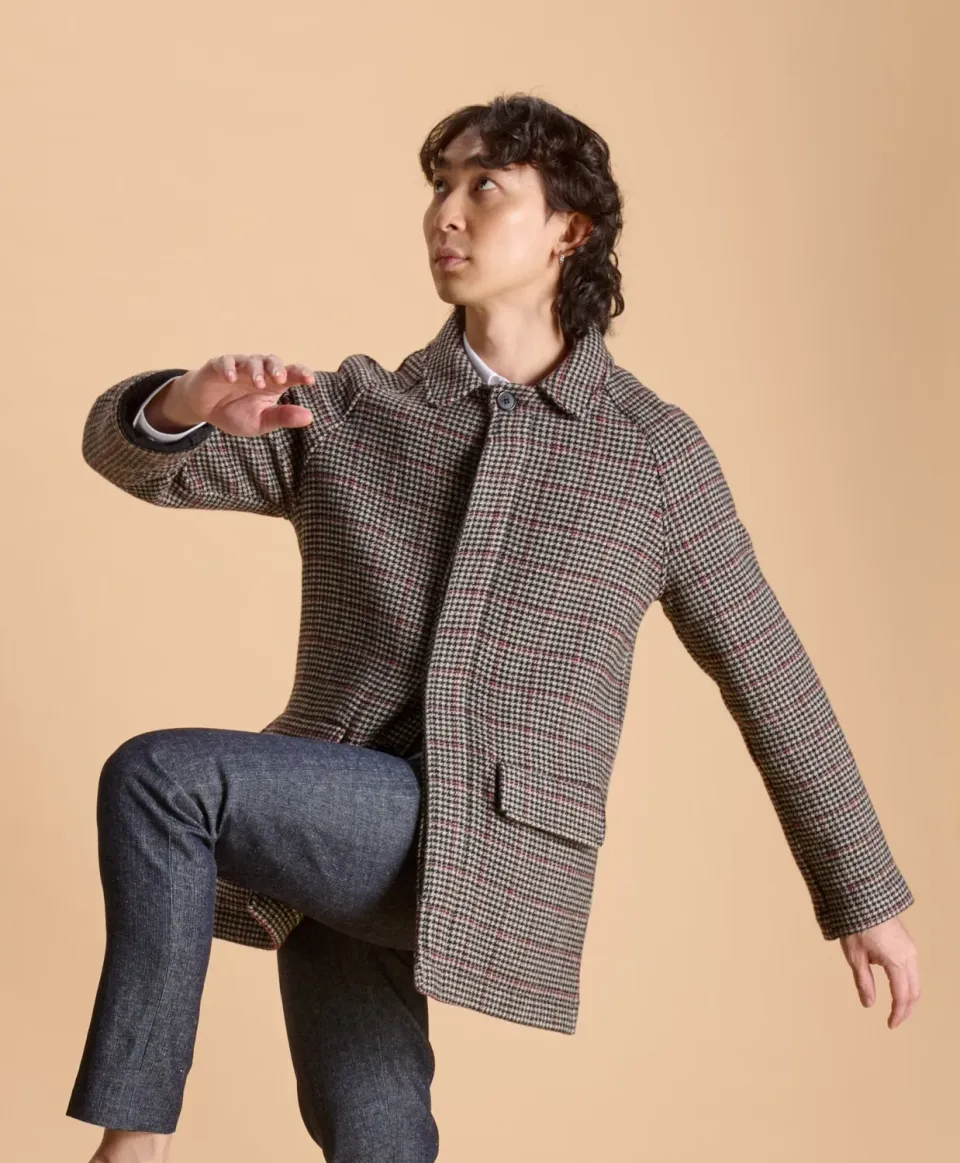 SOUBACQ Le Trench Lenno trench laine pied-de-poule