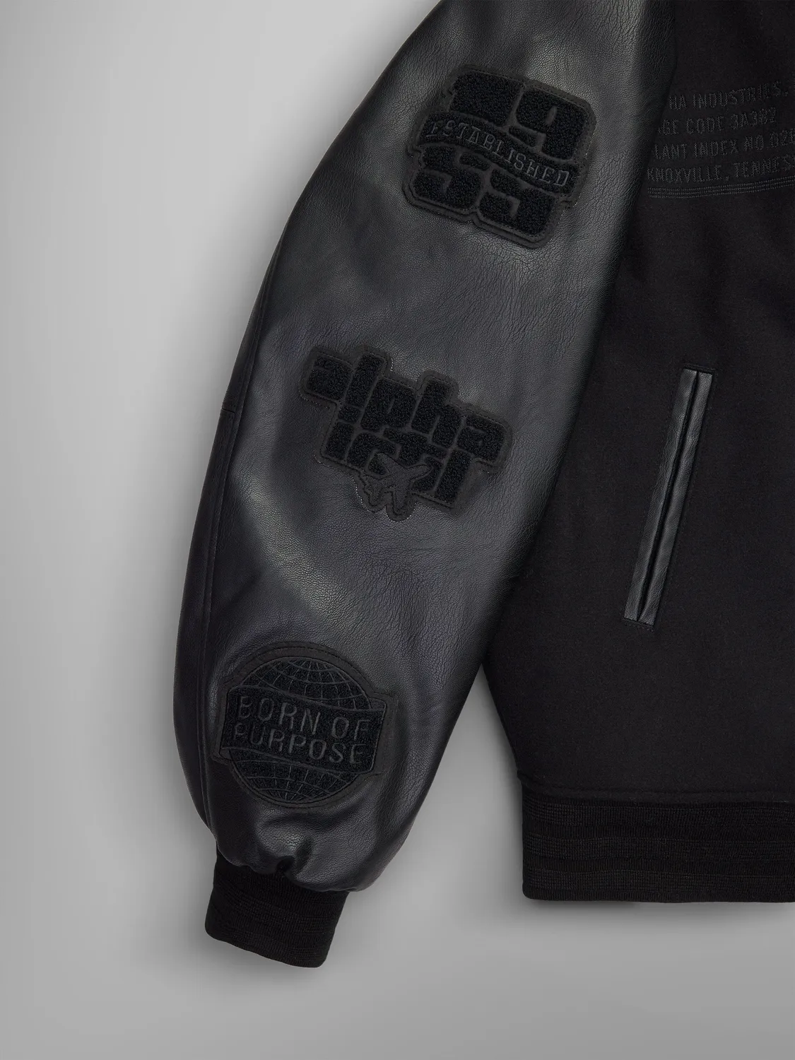Alpha Industries MA-1 Varsity Blouson noir simili cuir