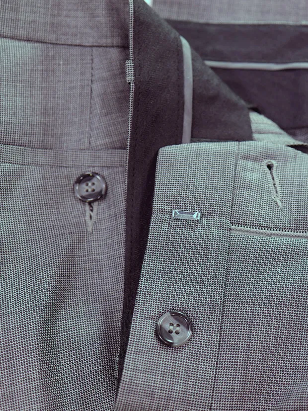 Hollington Siza pantalon laine gris rayures Super 130