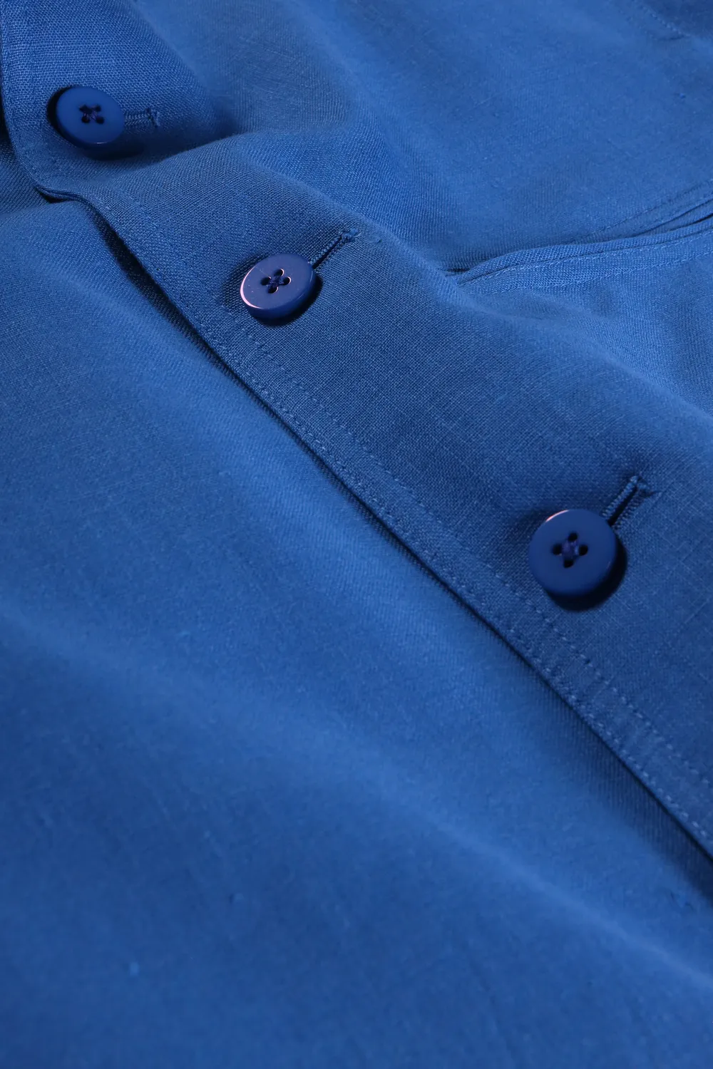 Hollington Megève veste lin légère bleue col officier