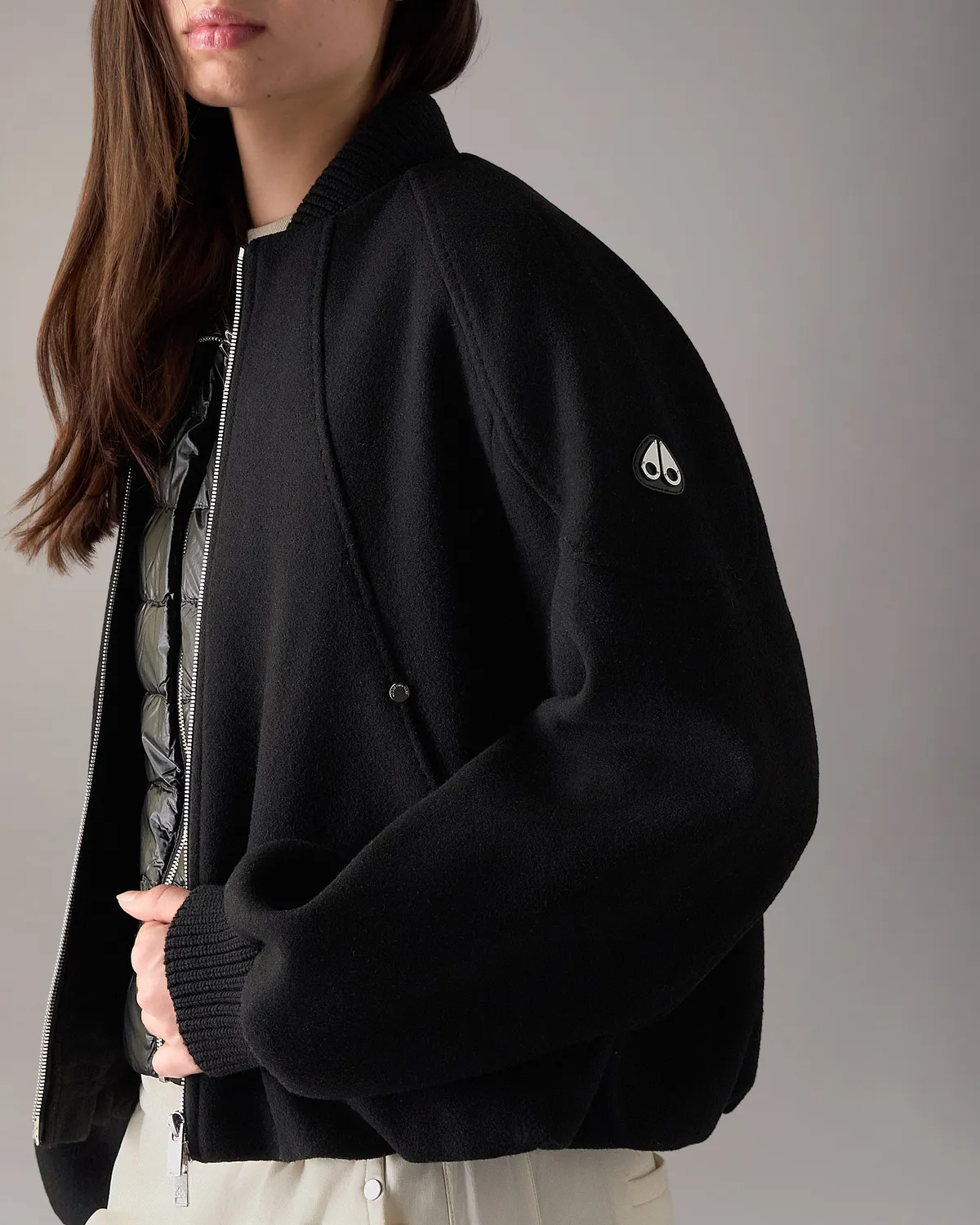Moose Knuckles Grid 3-en-1 bomber laine noir
