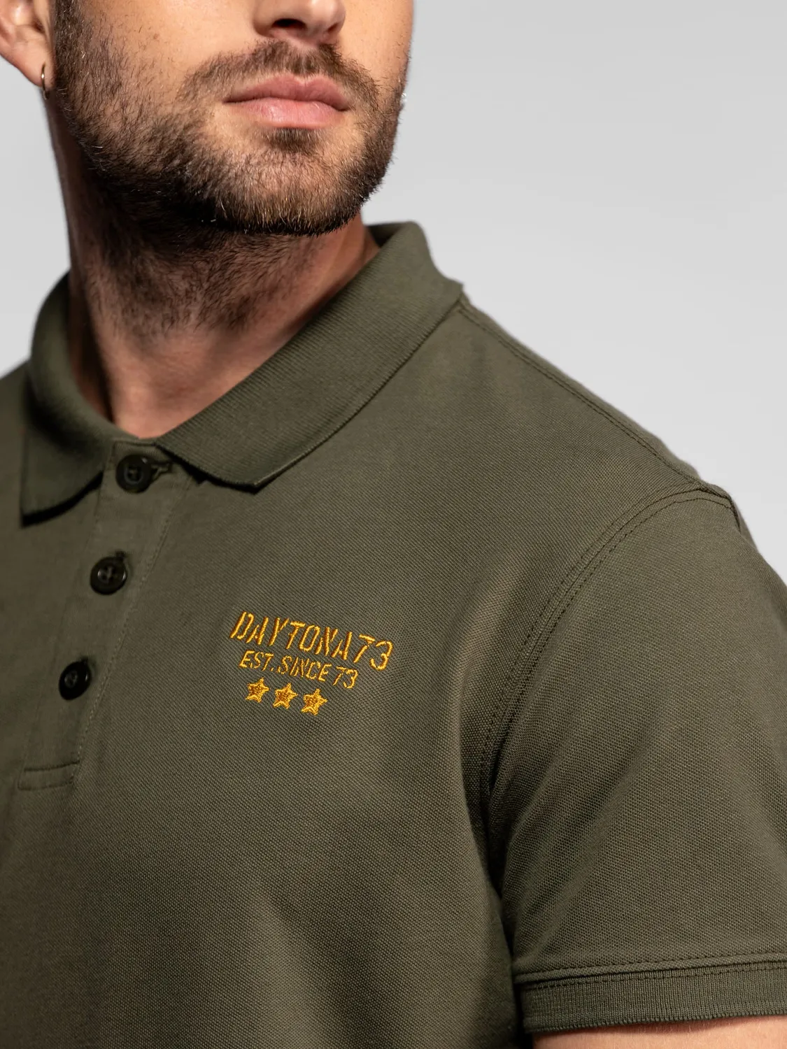 Daytona Fonck polo militaire coton army green brodé