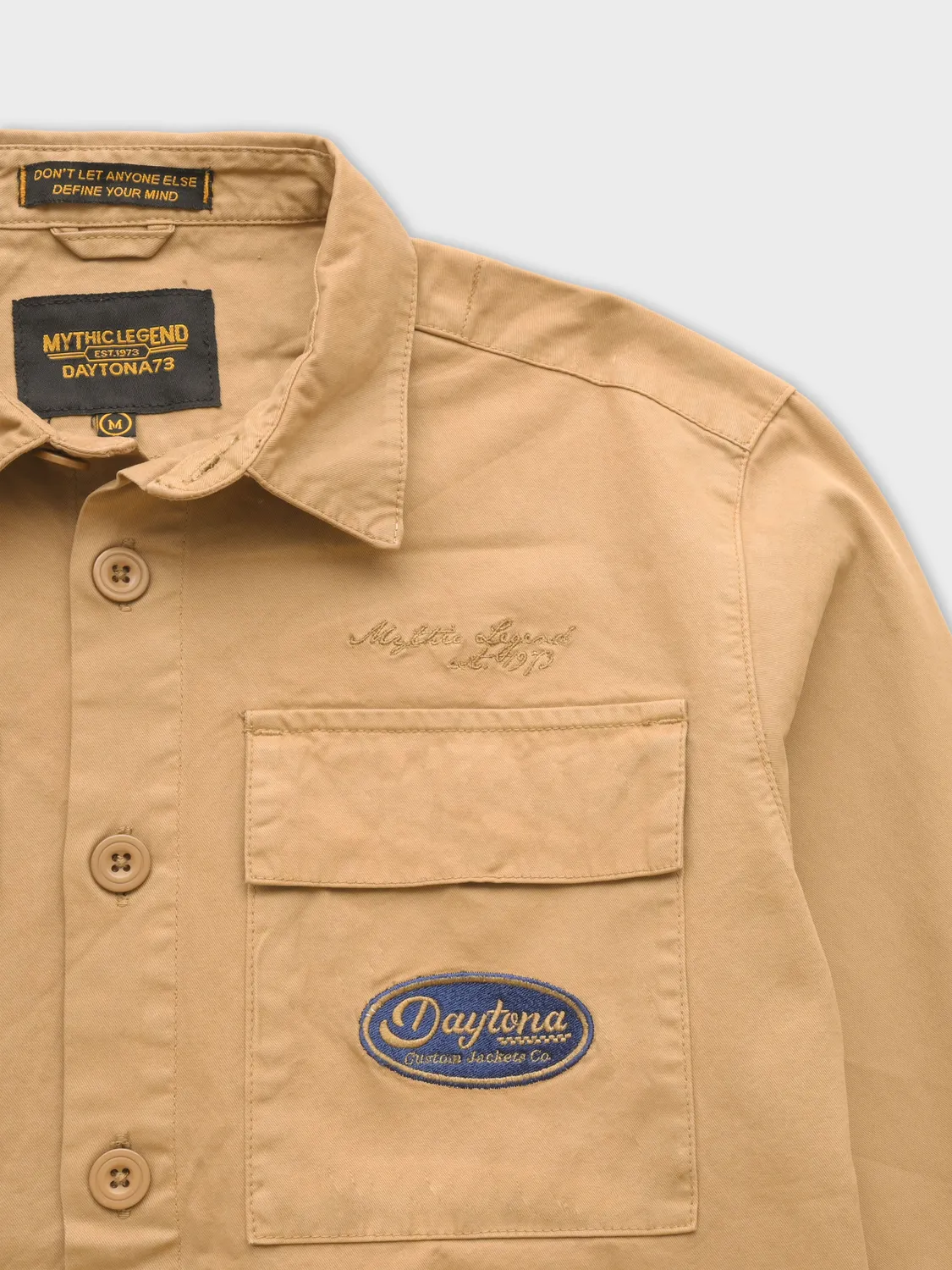 Daytona Rump chemise homme beige sergé coton