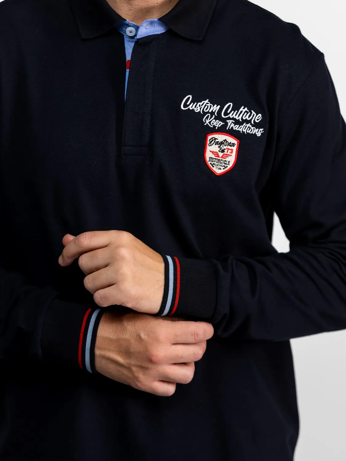 Daytona Selawik polo manches longues Navy coton