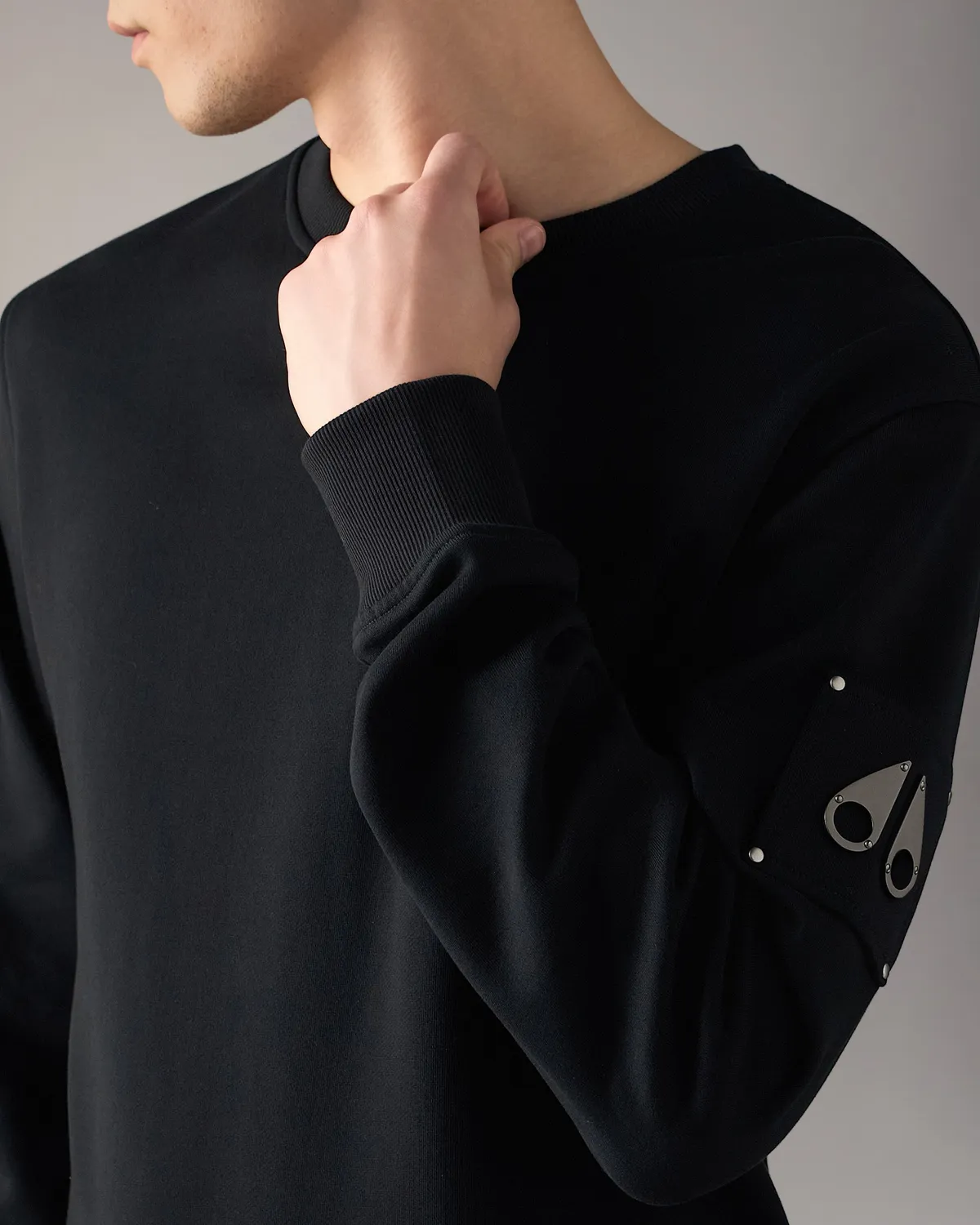 Moose Knuckles Hartsfield Sweat Noir Col Rond
