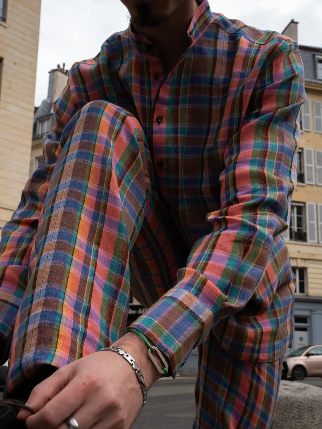 Hollington Luca pantalon lin tartan taille 40
