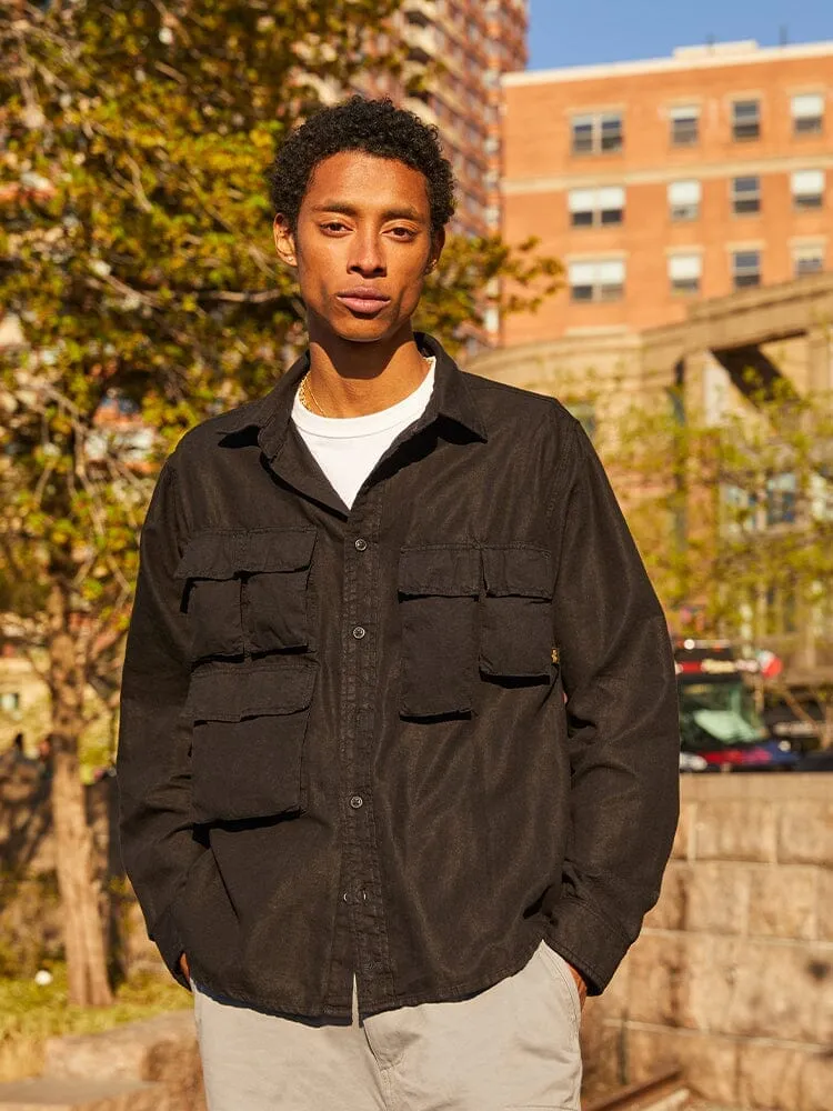 Alpha Industries Multi Pocket chemise manches longues noire coton