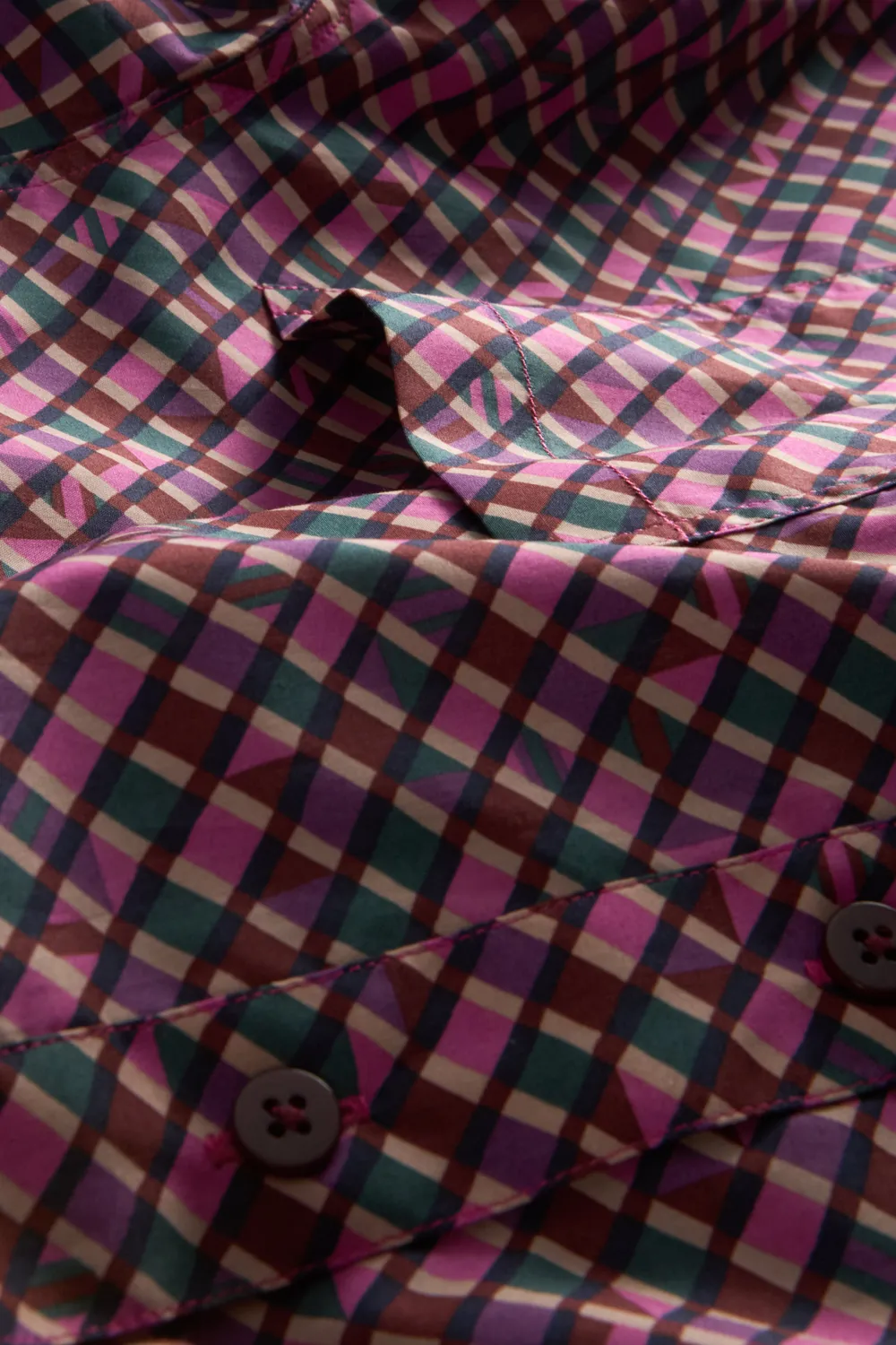 Hollington chemise col mao coton Liberty géométrique