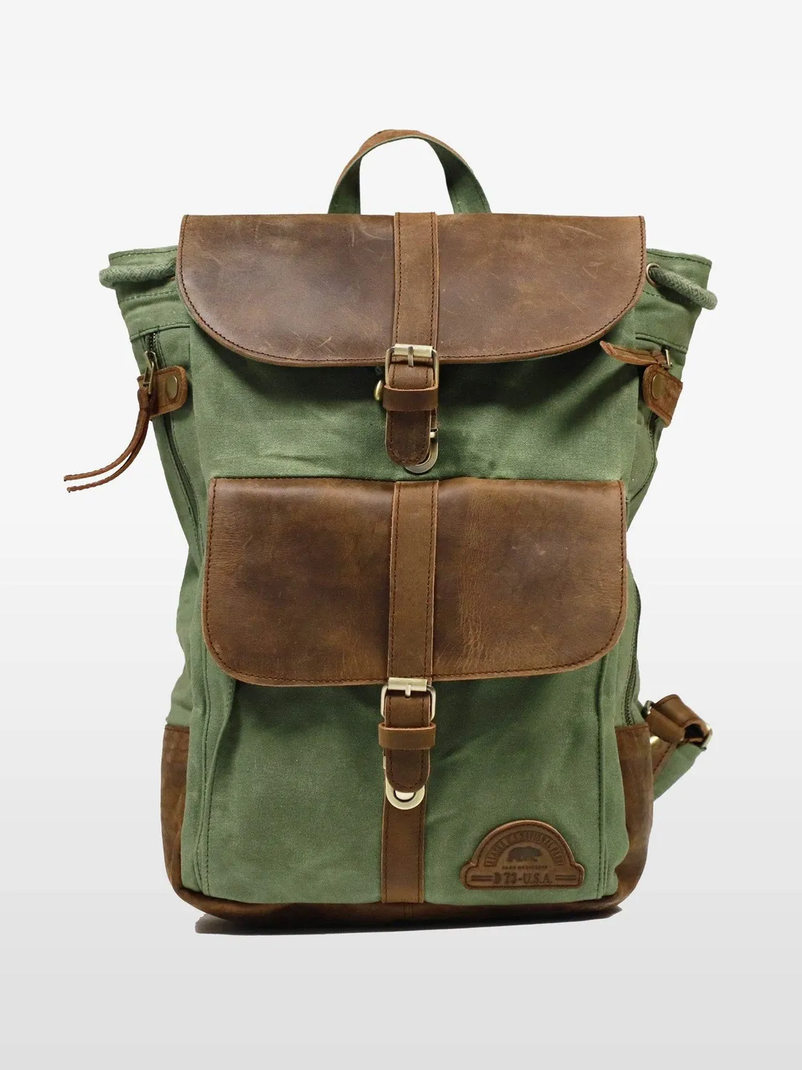 Daytona Backpack sac à dos toile cuir cognac