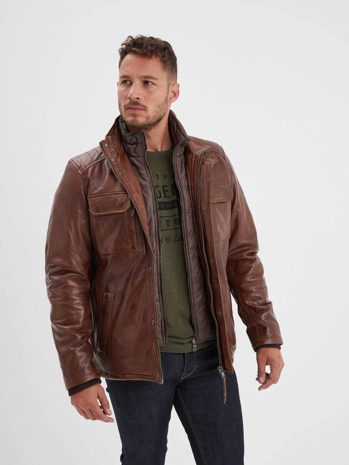 Daytona Crowell blouson cuir homme Bison cuir mouton