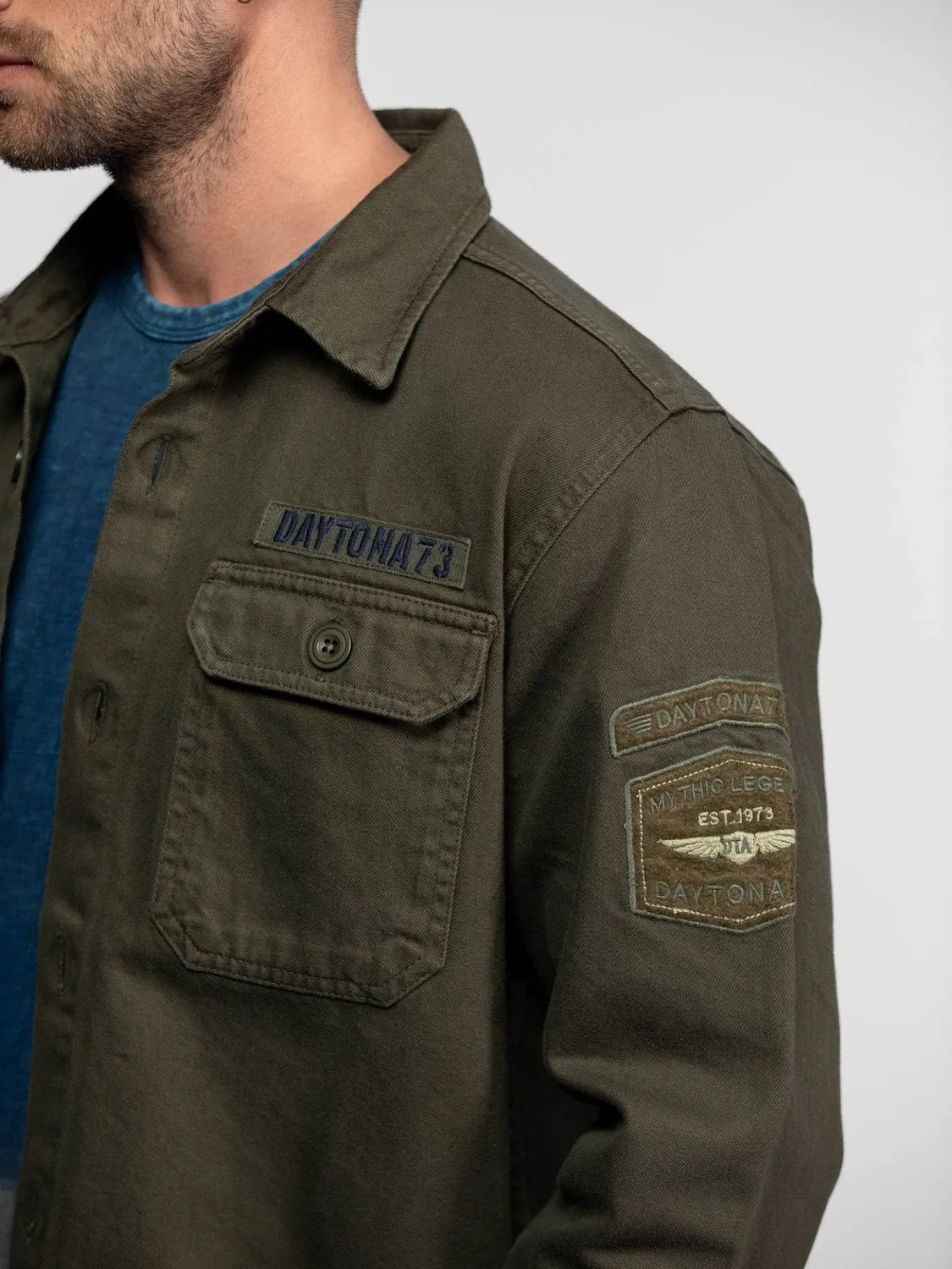 Daytona Jeffbull Surchemise militaire coton beige épais