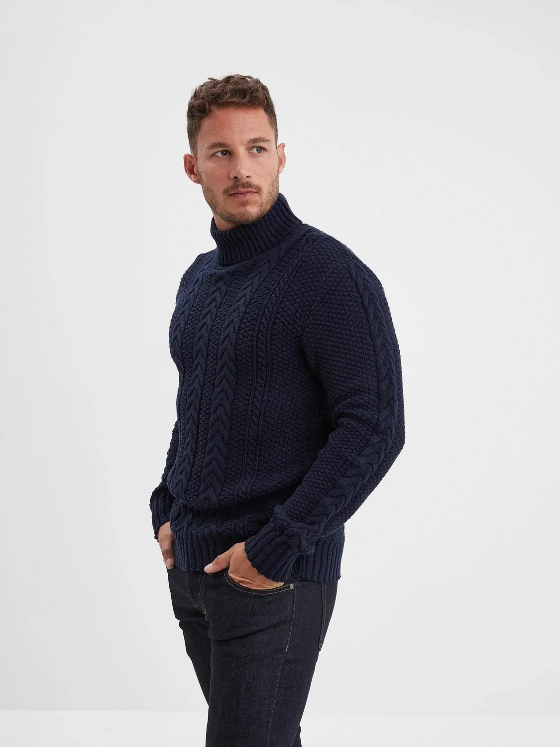 DAYTONA Lander pull col roulé homme 100% coton
